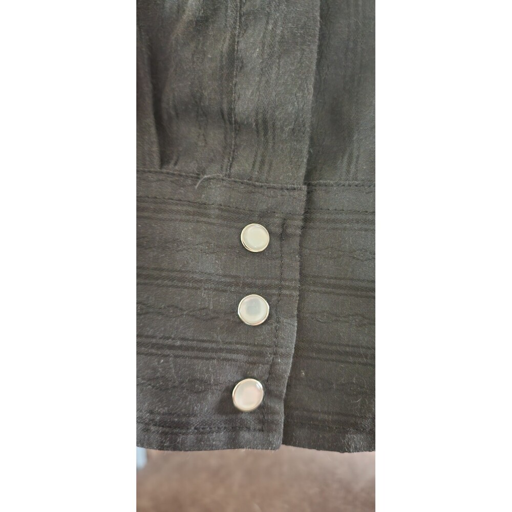 Ely Cattleman Shirt Mens Large Black Pearl Snap Western Cowboy Button Up A500 - Picture 7 of 10